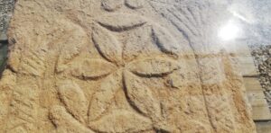 Fotografie "semeno života". Nachází se na kamenném stolku pokrytém symboly, který byl nalezen při archeologických vykopávkách uprostřed synagogy v Magdale, rodišti Máří Magdaleny. Kopie kamene je stále v Magdale vystavena. Semeno života je jeden dílek Květu Života.